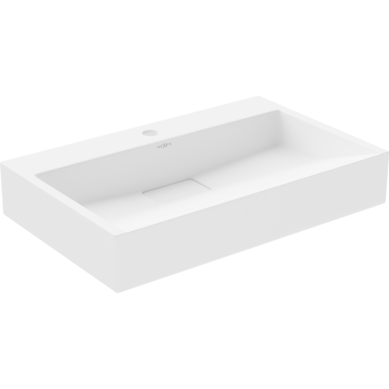 Mexen Ava umywalka nablatowa z konglomeratu 1/O 60 x 38 cm, biała - 23016001