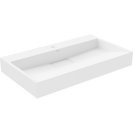 Mexen Ava umywalka nablatowa z konglomeratu 1/O 80 x 46 cm, biała - 23018001