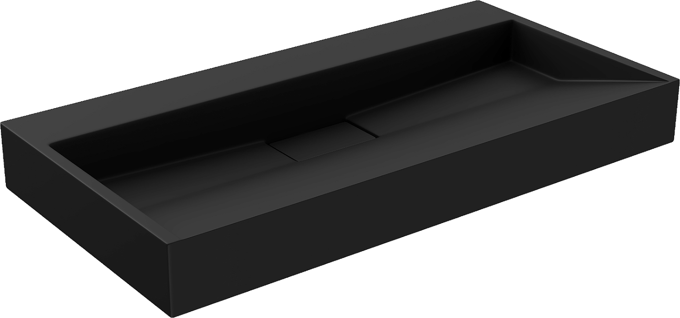 Mexen Ava umywalka nablatowa z konglomeratu B/O 90 x 46 cm, czarna - 23019070