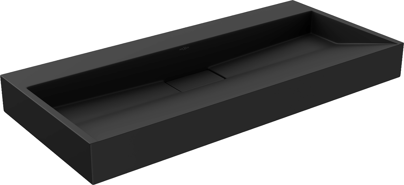 Mexen Ava umywalka nablatowa z konglomeratu B/O 100 x 46 cm, czarna - 23011070