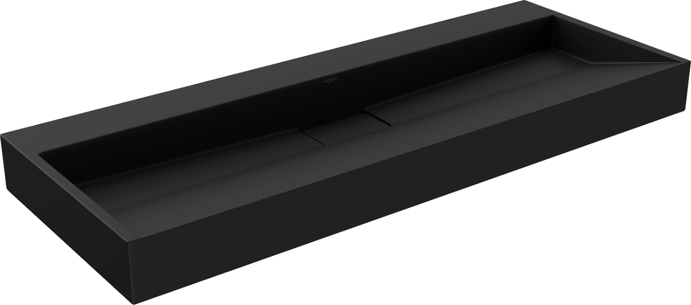 Mexen Ava umywalka nablatowa z konglomeratu B/O 120 x 46 cm, czarna - 23011270