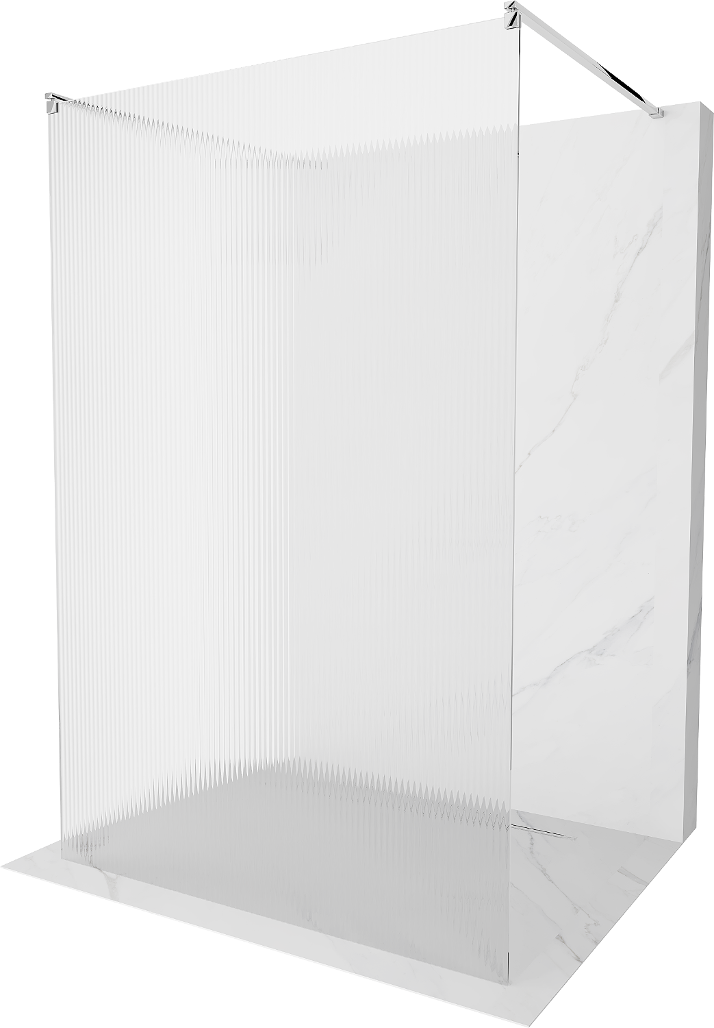 Mexen Kioto ścianka prysznicowa wolnostojąca 100 x 200 cm, prążki 8 mm, chrom - 800-100-002-01-09