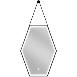 Mexen Orla lustro łazienkowe podświetlane 50 x 70 cm, LED 6000K, antypara, rama czarna - 9815-050-070-611-70