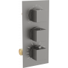 Mexen Cube termostatyczna bateria wannowo-prysznicowa 3-wyjściowa, grafit - 77503-66