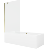 Mexen Cube wanna prostokątna 170 x 80 cm z obudową i parawanem 1-skrzydłowym 100 cm, transparent, złoty - 550517080X9510000050