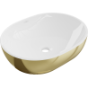 Mexen Viki umywalka nablatowa 48 x 35 cm, biała/złota - 21054806