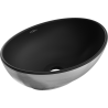 Mexen Elza umywalka nablatowa 40 x 33 cm, czarna mat/srebrna wzór linie - 21014023