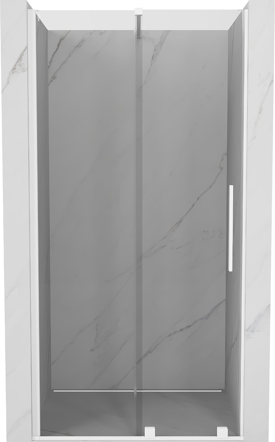 Mexen Velar drzwi prysznicowe rozsuwane 120 cm, transparent, białe - 871-120-000-01-20