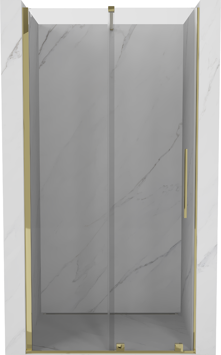 Mexen Velar drzwi prysznicowe rozsuwane 120 cm, transparent, złote - 871-120-000-01-50