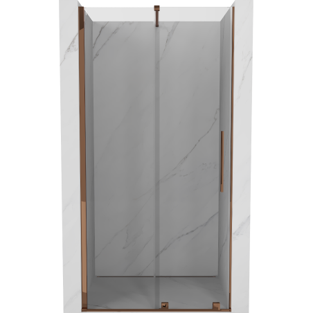 Mexen Velar drzwi prysznicowe rozsuwane 100 cm, transparent, różowe złoto - 871-100-000-01-60