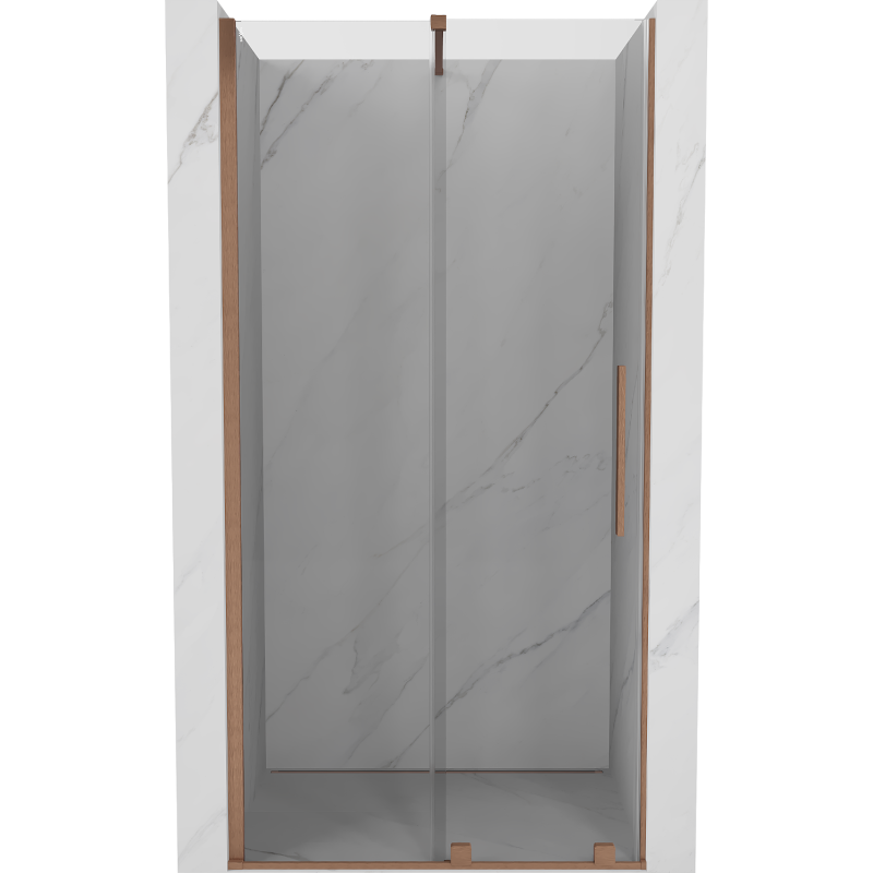 Mexen Velar drzwi prysznicowe rozsuwane 120 cm, transparent, miedź szczotkowana - 871-120-000-01-65