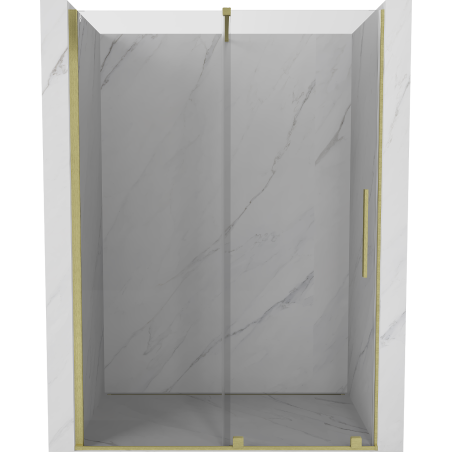Mexen Velar drzwi prysznicowe rozsuwane 130 cm, transparent, złote szczotkowane - 871-130-000-01-55