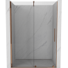 Mexen Velar drzwi prysznicowe rozsuwane 130 cm, transparent, różowe złoto - 871-130-000-01-60