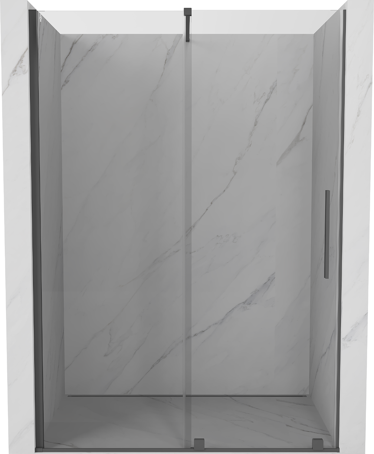 Mexen Velar drzwi prysznicowe rozsuwane 140 cm, transparent, gun gray szczotkowany - 871-140-000-01-66