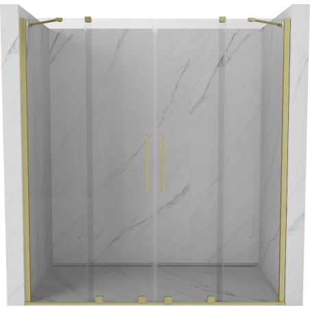Mexen Velar Duo drzwi prysznicowe rozsuwane 180 cm, transparent, złote szczotkowane - 871-180-000-02-55