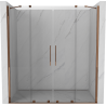 Mexen Velar Duo drzwi prysznicowe rozsuwane 180 cm, transparent, różowe złoto - 871-180-000-02-60