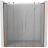Mexen Velar Duo drzwi prysznicowe rozsuwane 170 cm, transparent, miedź szczotkowana - 871-170-000-02-65