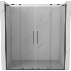 Mexen Velar Duo drzwi prysznicowe rozsuwane 170 cm, transparent, gun gray szczotkowany - 871-170-000-02-66
