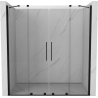 Mexen Velar Duo drzwi prysznicowe rozsuwane 200 cm, transparent, czarne - 871-200-000-02-70