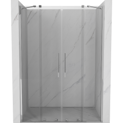 Mexen Velar Duo drzwi prysznicowe rozsuwane 160 cm, transparent, chrom - 871-160-000-02-01