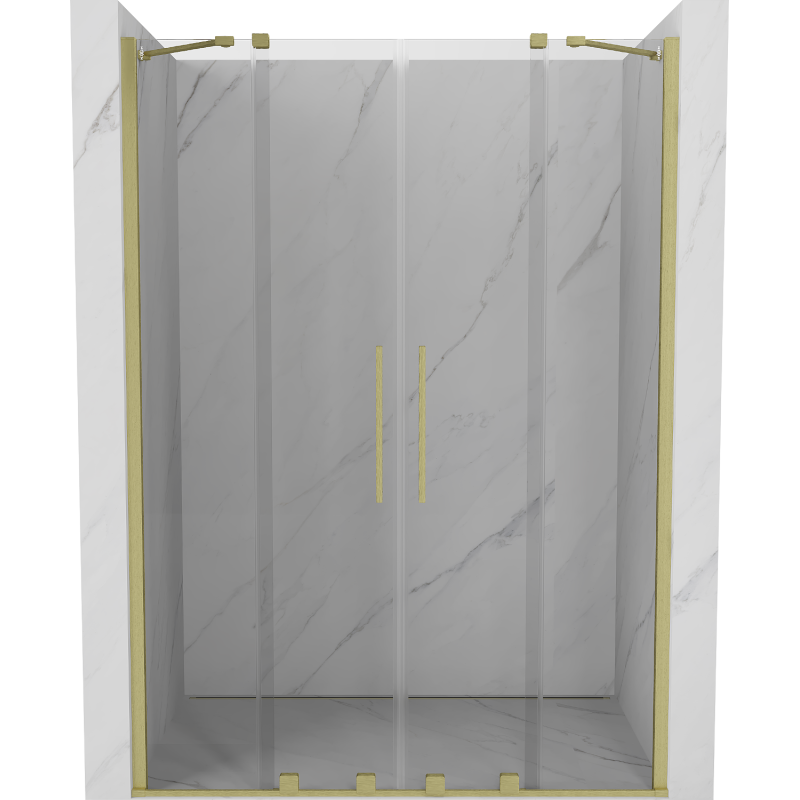 Mexen Velar Duo drzwi prysznicowe rozsuwane 160 cm, transparent, złote szczotkowane - 871-160-000-02-55