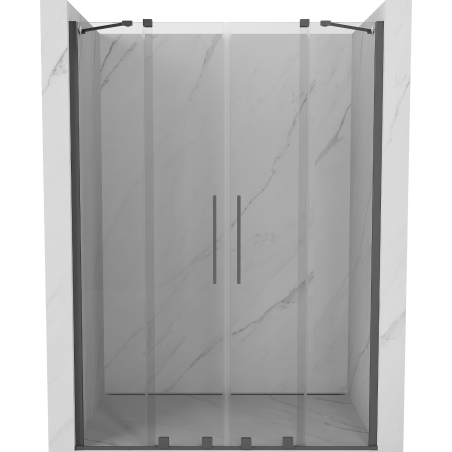 Mexen Velar Duo drzwi prysznicowe rozsuwane 140 cm, transparent, gun gray szczotkowany - 871-140-000-02-66