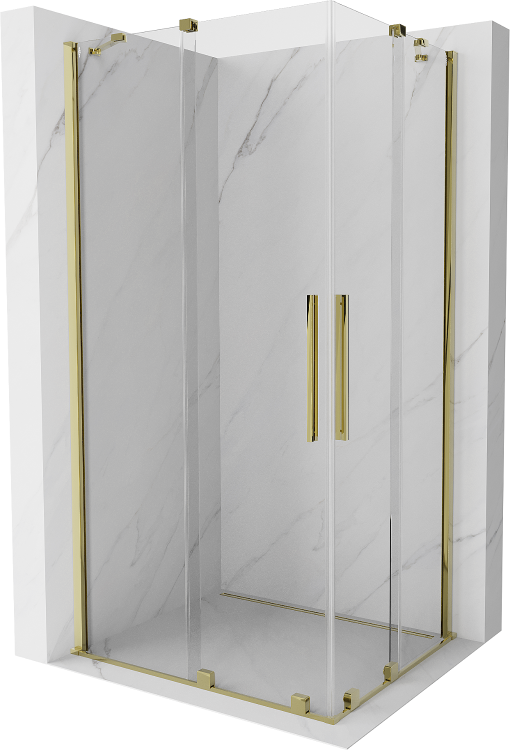 Mexen Velar Duo kabina prysznicowa rozsuwana 100 x 90 cm, transparent, złota - 871-100-090-02-50