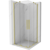 Mexen Velar Duo kabina prysznicowa rozsuwana 90 x 90 cm, transparent, złota szczotkowana - 871-090-090-02-55