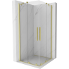 Mexen Velar Duo kabina prysznicowa rozsuwana 100 x 100 cm, transparent, złota szczotkowana - 871-100-100-02-55