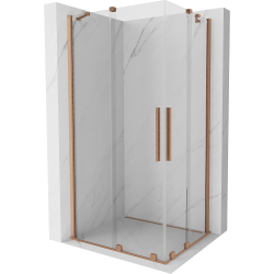 Mexen Velar Duo kabina prysznicowa rozsuwana 100 x 90 cm, transparent, miedź szczotkowana - 871-100-090-02-65