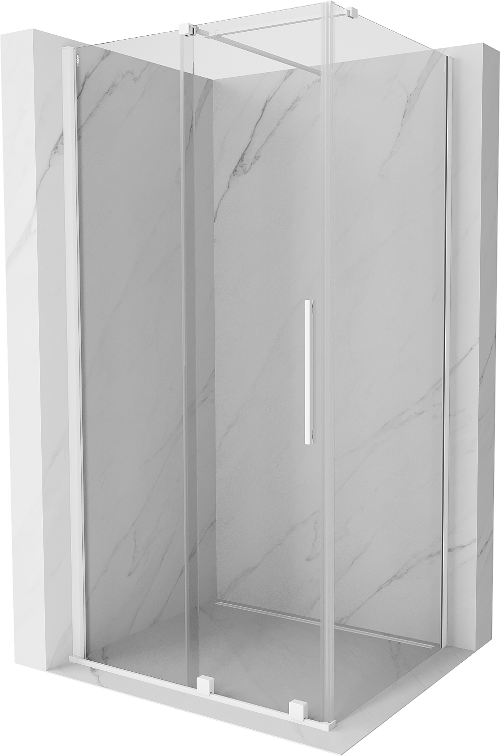 Mexen Velar kabina prysznicowa rozsuwana 90 x 85 cm, transparent, biała - 871-090-085-01-20