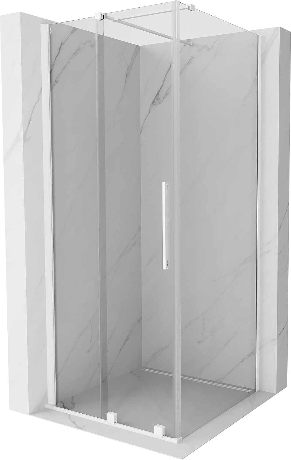 Mexen Velar kabina prysznicowa rozsuwana 90 x 90 cm, transparent, biała - 871-090-090-01-20