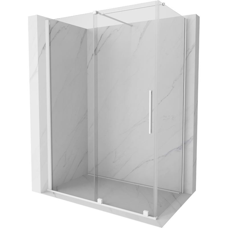 Mexen Velar kabina prysznicowa rozsuwana 150 x 75 cm, transparent, biała - 871-150-075-01-20