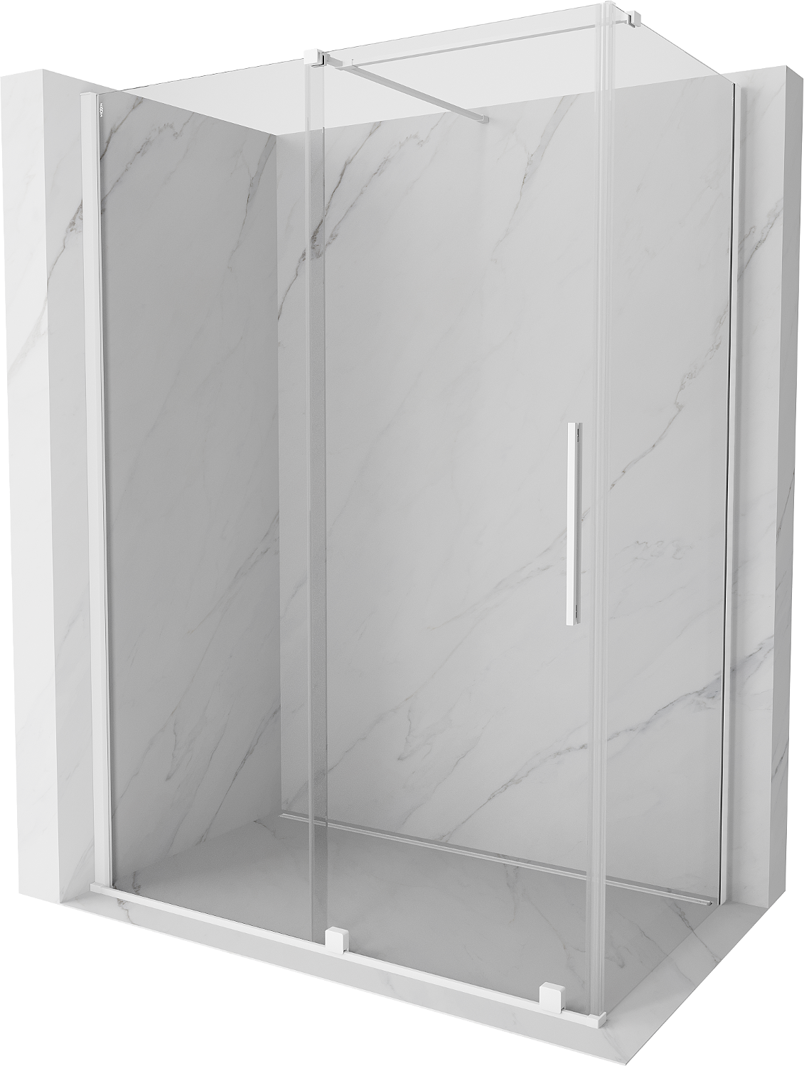 Mexen Velar kabina prysznicowa rozsuwana 150 x 75 cm, transparent, biała - 871-150-075-01-20