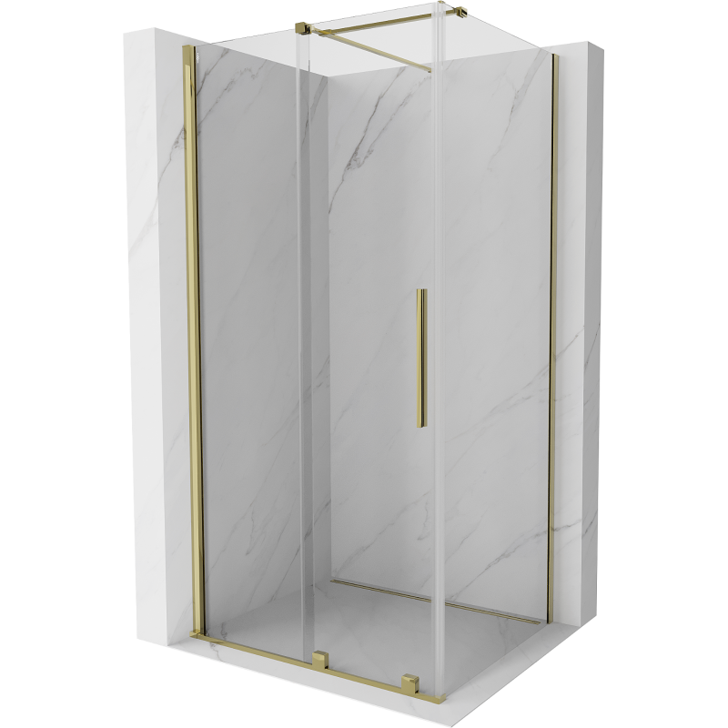 Mexen Velar kabina prysznicowa rozsuwana 90 x 80 cm, transparent, złota - 871-090-080-01-50