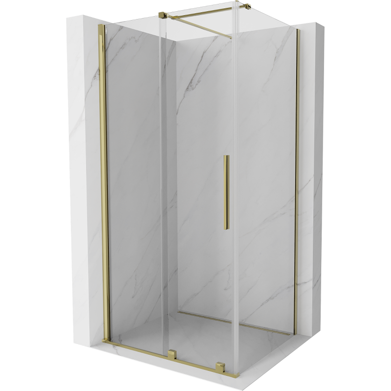 Mexen Velar kabina prysznicowa rozsuwana 90 x 100 cm, transparent, złota - 871-090-100-01-50