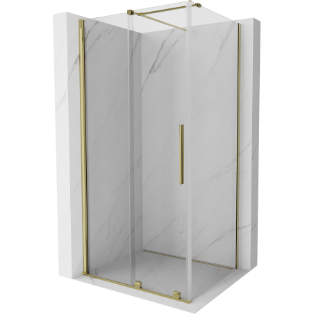 Mexen Velar kabina prysznicowa rozsuwana 100 x 110 cm, transparent, złota - 871-100-110-01-50