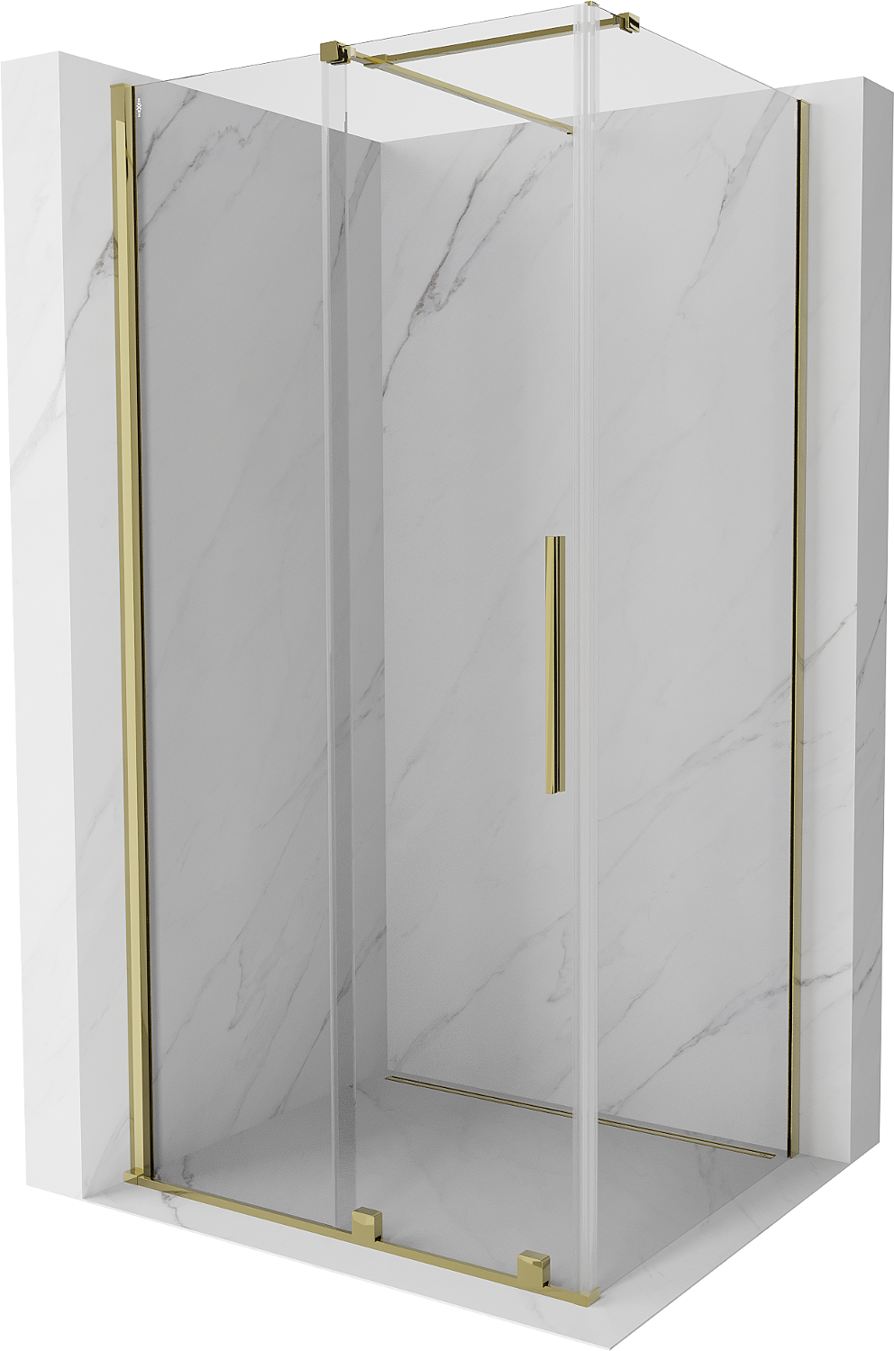 Mexen Velar kabina prysznicowa rozsuwana 100 x 80 cm, transparent, złota - 871-100-080-01-50