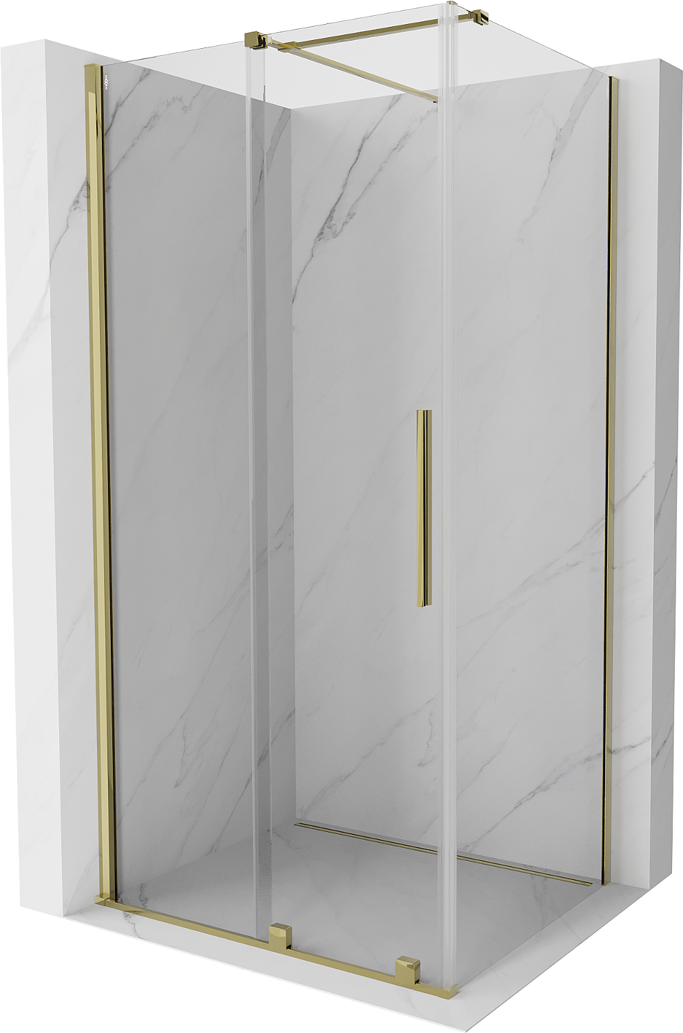 Mexen Velar kabina prysznicowa rozsuwana 140 x 100 cm, transparent, złota - 871-140-100-01-50