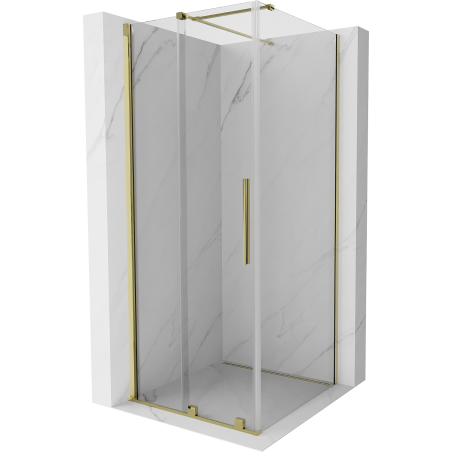 Mexen Velar kabina prysznicowa rozsuwana 90 x 90 cm, transparent, złota - 871-090-090-01-50
