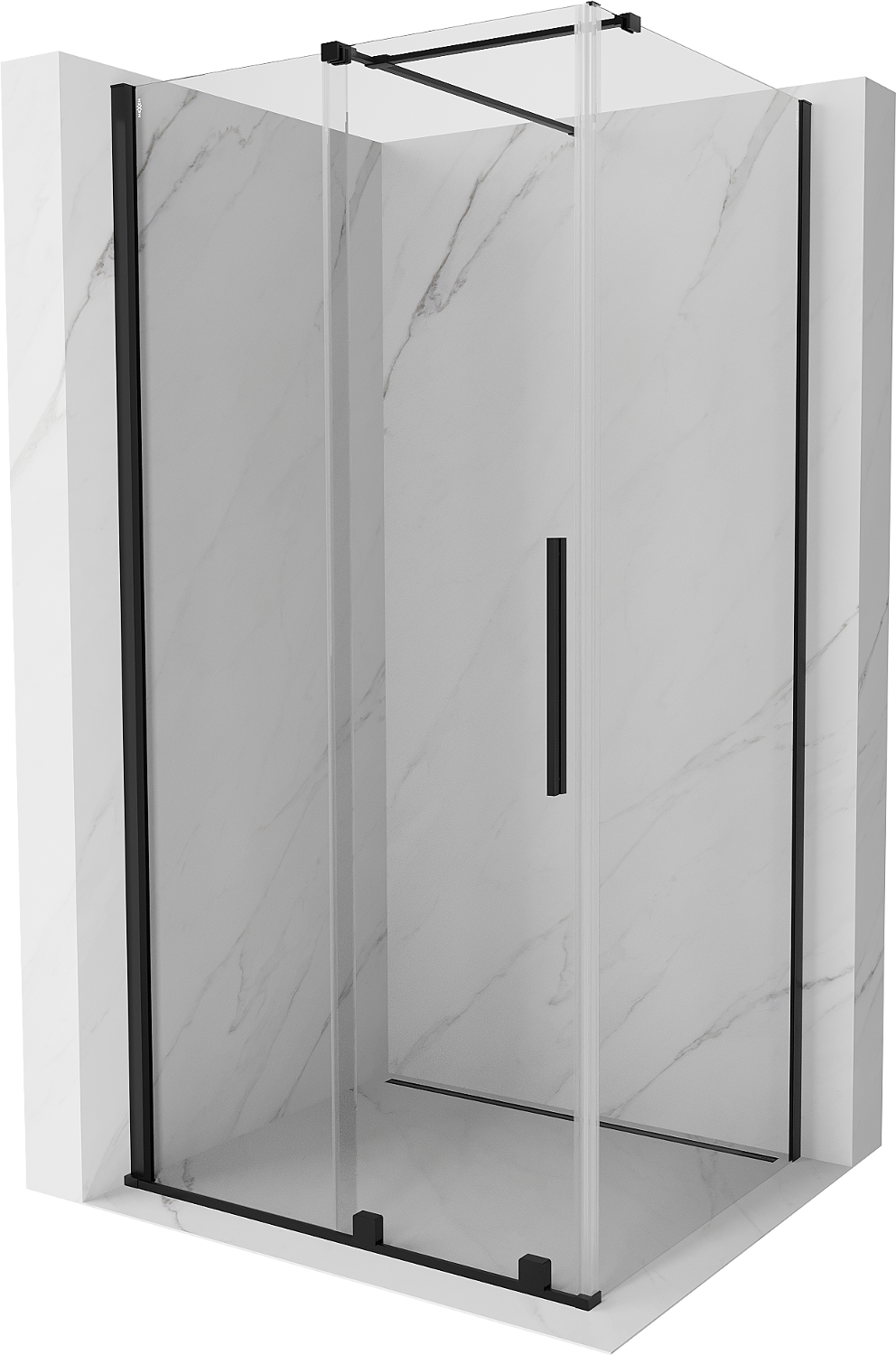 Mexen Velar kabina prysznicowa rozsuwana 90 x 75 cm, transparent, czarna - 871-090-075-01-70