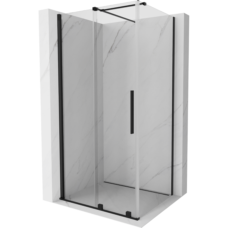 Mexen Velar kabina prysznicowa rozsuwana 90 x 80 cm, transparent, czarna - 871-090-080-01-70