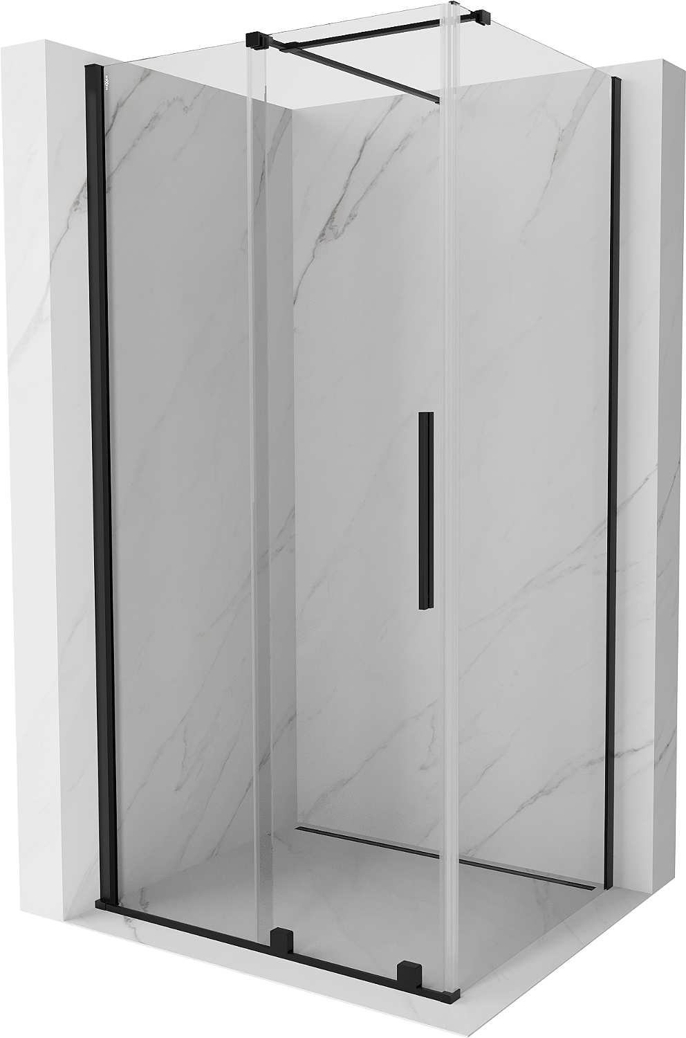 Mexen Velar kabina prysznicowa rozsuwana 90 x 110 cm, transparent, czarna - 871-090-110-01-70