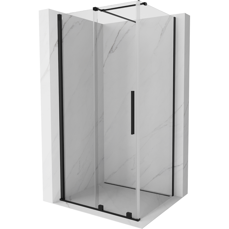 Mexen Velar kabina prysznicowa rozsuwana 100 x 75 cm, transparent, czarna - 871-100-075-01-70