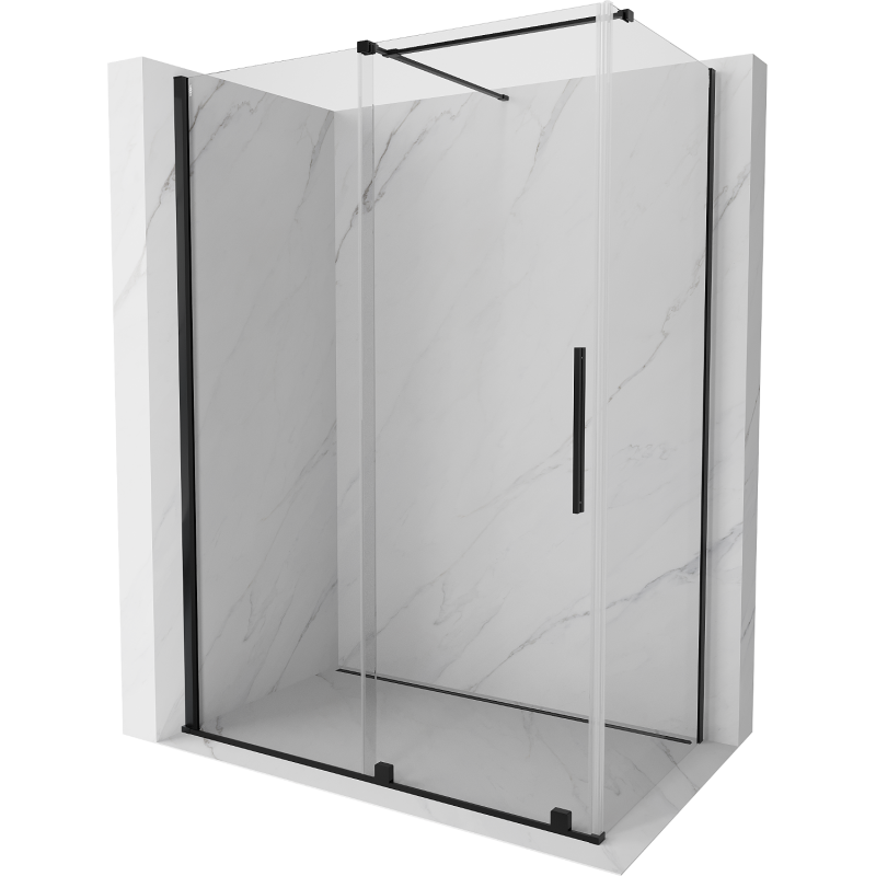 Mexen Velar kabina prysznicowa rozsuwana 160 x 90 cm, transparent, czarna - 871-160-090-01-70