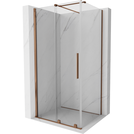Mexen Velar kabina prysznicowa rozsuwana 90 x 80 cm, transparent, różowe złoto - 871-090-080-01-60