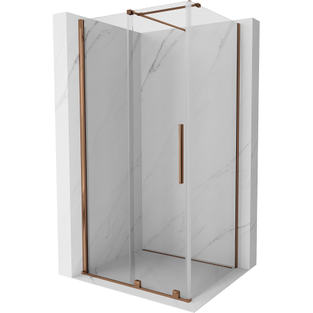 Mexen Velar kabina prysznicowa rozsuwana 130 x 80 cm, transparent, różowe złoto - 871-130-080-01-60