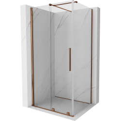 Mexen Velar kabina prysznicowa rozsuwana 130 x 90 cm, transparent, różowe złoto - 871-130-090-01-60