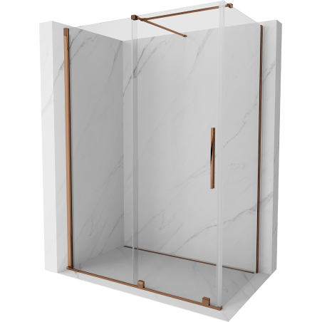 Mexen Velar kabina prysznicowa rozsuwana 140 x 80 cm, transparent, różowe złoto - 871-140-080-01-60