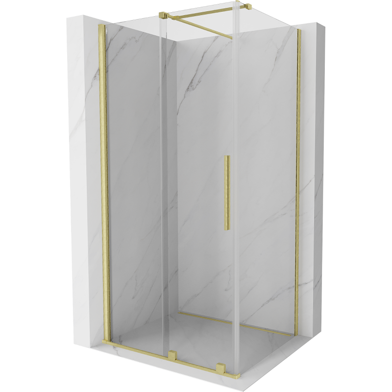 Mexen Velar kabina prysznicowa rozsuwana 90 x 75 cm, transparent, złota szczotkowana - 871-090-075-01-55